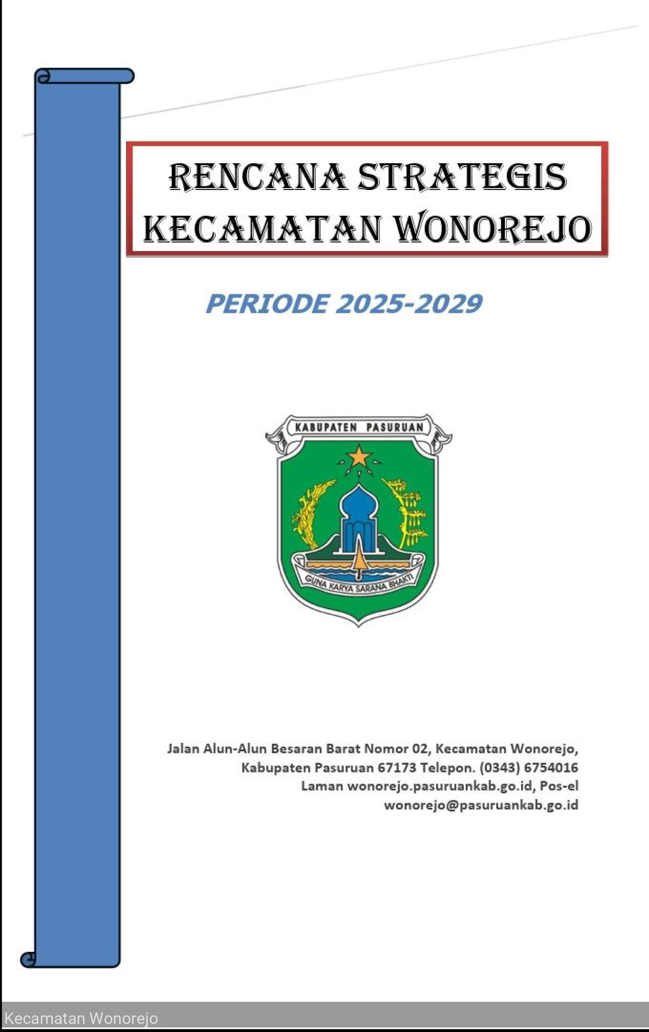 RENCANA STRATEGIS KECAMATAN WONOREJO PERIODE 2025-2029