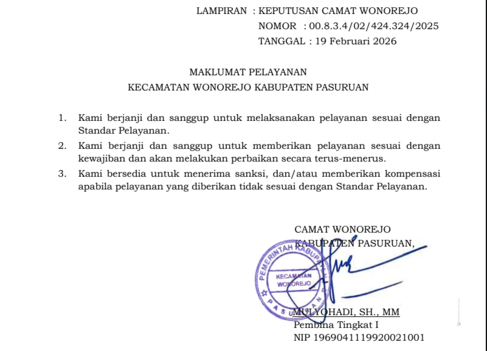 MAKLUMAT PELAYANAN